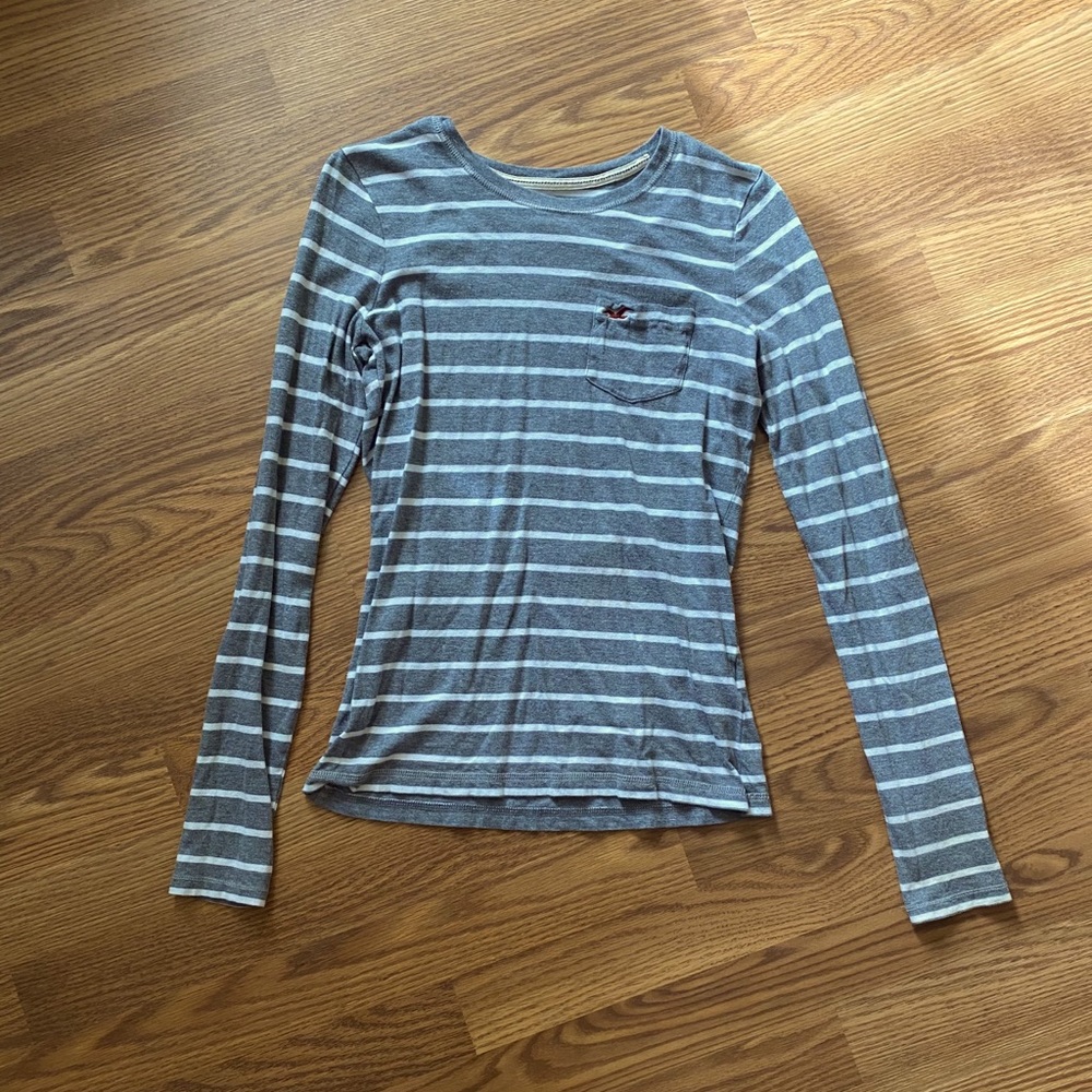 Long sleeve Hollister pocket striped shirt